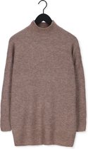 Object Ellie L/s Knit Tunic Truien & vesten Dames - Sweater - Hoodie - Vest- Bruin - Maat L