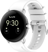 Strap-it Siliconen bandje met gespsluiting - geschikt voor Google Pixel Watch 1/2 (wit)