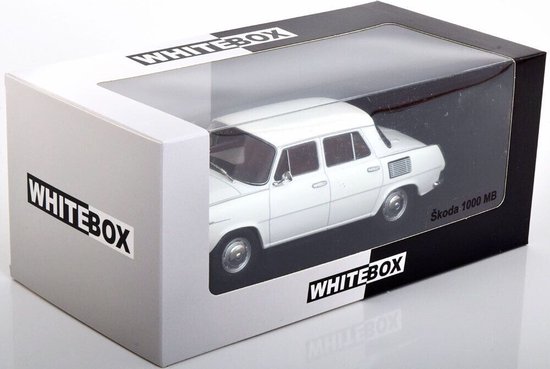 Modellino Skoda 1000 MB Berlina 1968, Scala 1:24, Colore Rosso, WhiteBox - Con Custodia E Supporto