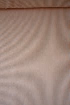 Katoen geweven wit met oranje streepjes 1 meter - modestoffen voor naaien - stoffen Stoffenboetiek
