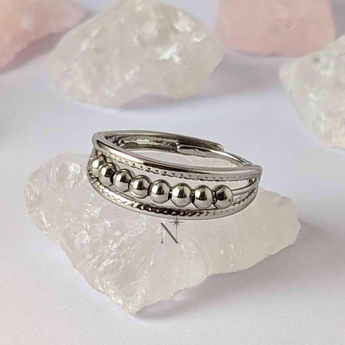 Luminora Pendulum Ring - Fidget Ring - Anxiety Ring - Stress Ring - Anti Stress Ring - Spinner Ring - Spinning Ring - Draai Ring - Wellness Sieraden - Luminora Wellness Juwelier