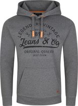 riverso Heren trui RIVArmin regular fit Grijs XXL Volwassenen Warme Sweater met Vintage Print & Capuchon