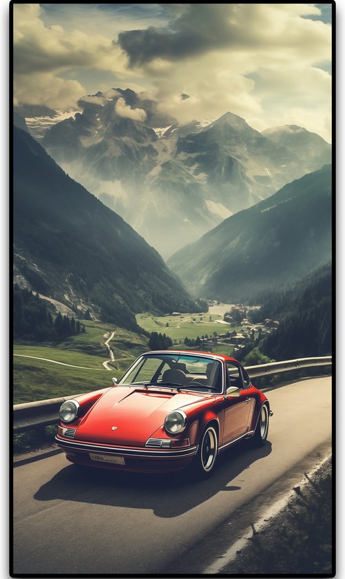 Porsche Poster - 911 1980 - A1 85x60cm Formaat - Stijlvolle Wanddecoratie - Auto Poster