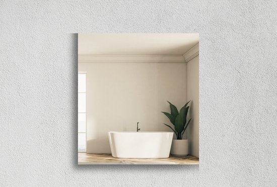 Vierkante Spiegel - Toiletspiegel - Brons - 40 X 40 cm - Dikte: 4 mm - In Nederland Geproduceerd - Incl. Spiegelmontageset - Top Kwaliteit Wandspiegel Zonder Lijst .
