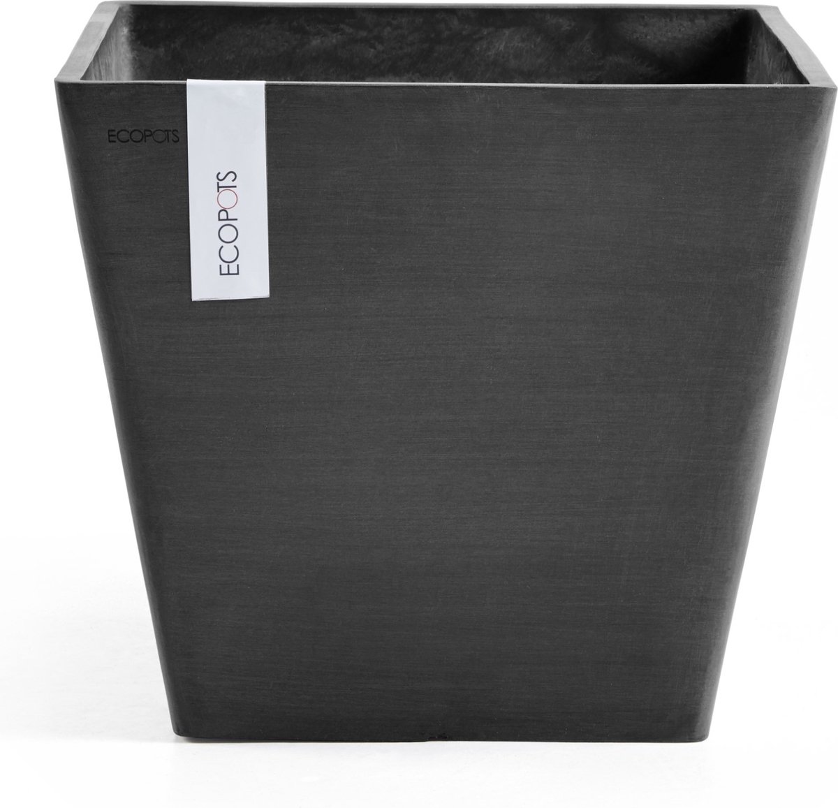 Ecopots Rotterdam 40 - Dark Grey - 40,1 x H35,5 cm - Vierkante donkergrijze bloempot / plantenbak