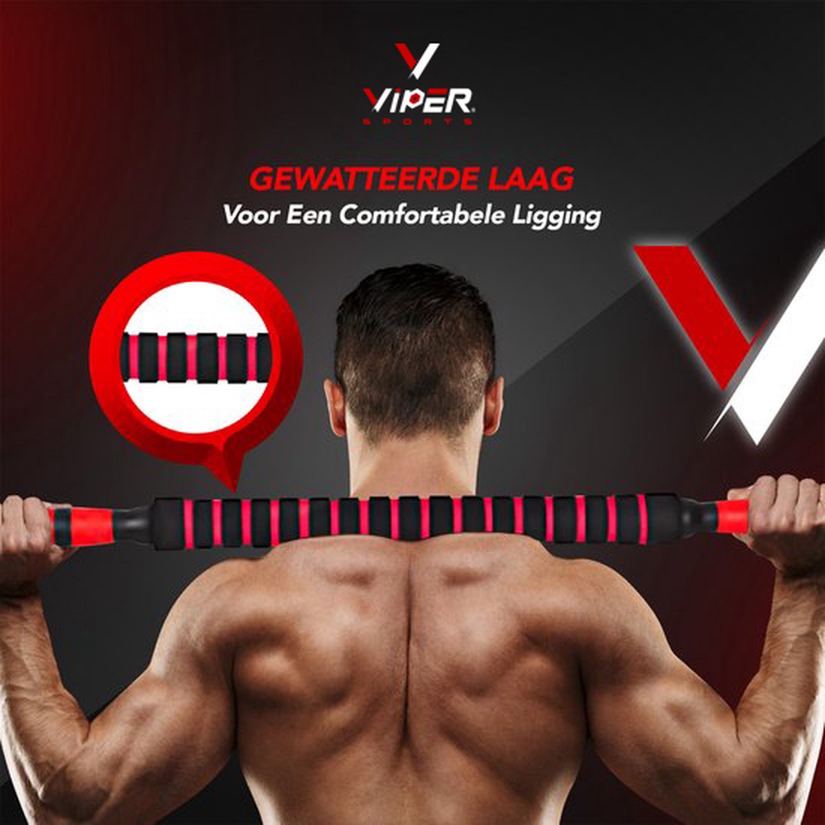Verstelbare Dumbbell Set tot 40kg – Professionele 2-in-1 Halterset met gewichten- 2x20kg – Krachttraining – Fitness Halterstang – Dumbells - Viper Sports - Rood – foto 7