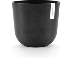 Ecopots Oslo 25 - Dark Grey - Ø25 x H21,8 cm - Ronde donkergrijze bloempot