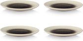vtwonen Ontbijtborden - Borden - Servies Set van 4 Ontbijtbordjes - Zwart Gradient - 23 cm