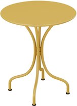 MYLIA Table de jardin ronde D60 cm en métal - Jaune moutarde - MIRMANDE de MYLIA L 60 cm x H 70 cm x P 60 cm