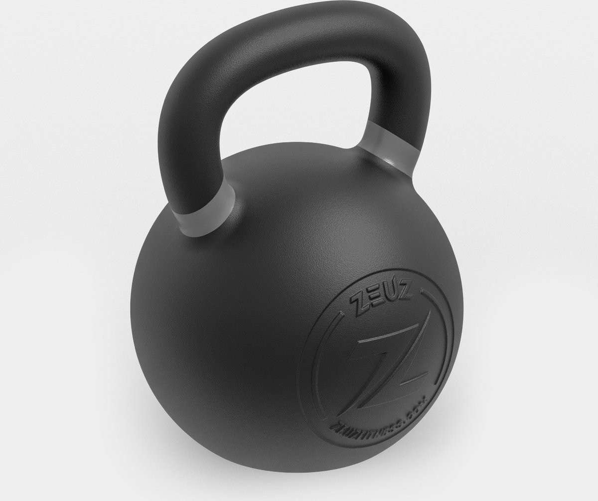 ZEUZ Kettlebell 36 KG – Gewichten voor Fitness & CrossFit - Conditie & Krachttraining – Gietijzer – Donkergrijs – foto 3
