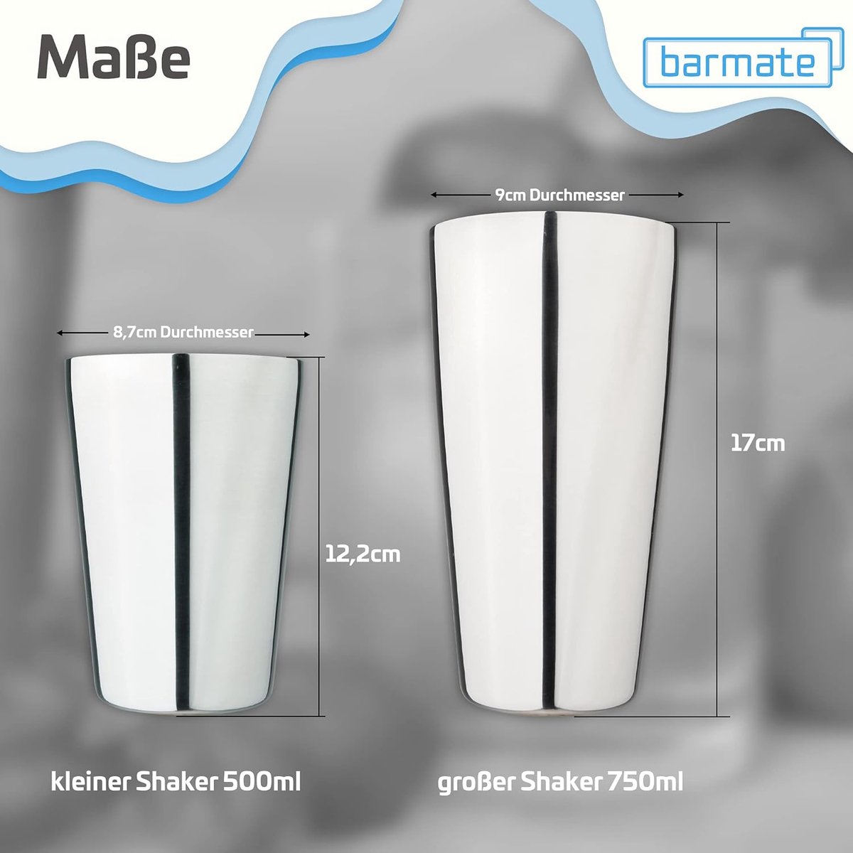 Shaker à Cocktail Boston 750 Ml - Acier Inoxydable 2 Pièces | Pour Bar Professionnel Ou Maison