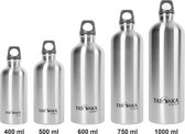 drinkfles RVS fles - onbreekbare fles van roestvrij staal - niet giftig (BPA-vrij), roestvrij, voedselveilig, vaatwasmachinebestendig - met oogje voor bevestiging