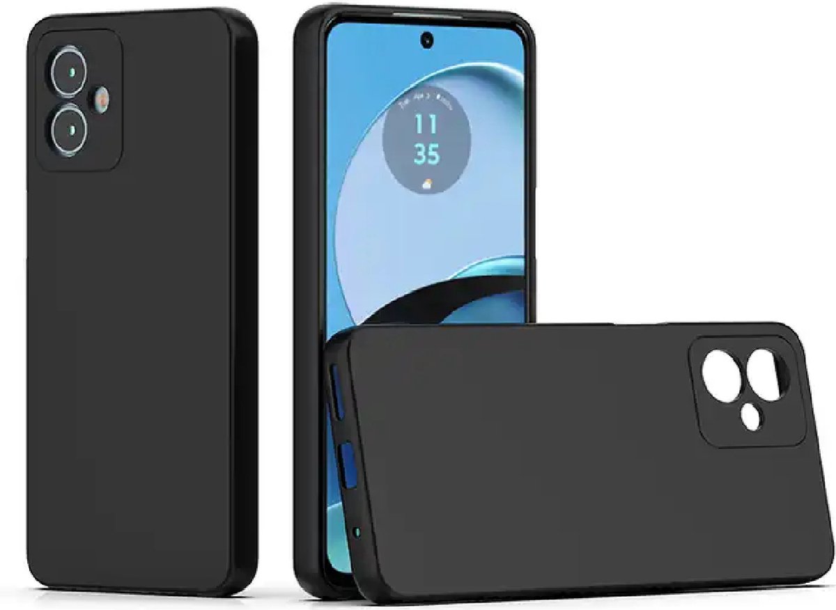 Geschikt voor Motorola Moto G54 Hoesje - Siliconen - G54 Hoesje Zwart Siliconen Case