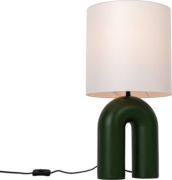 QAZQA lotti - Lampe de table Design - 1 lumière - H 59 cm - Vert - Salon | Chambre à coucher | Cuisine