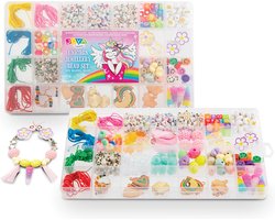 foto van Joya Creative Unicorn Sieraden Set - DIY Sieraden maken meisjes - met Kleurrijke Kralen en Bedels - Ideaal voor Kinderen Sieraden Knutselen
