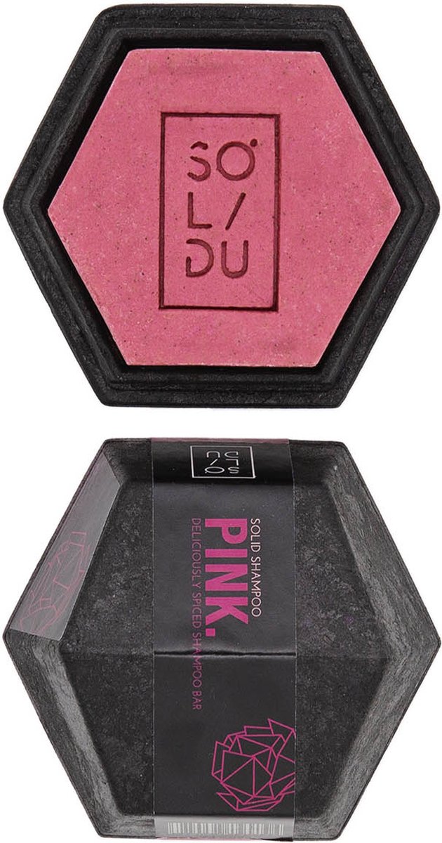 Solidu Pink - Shampoo bar - Pioenroosgeur - Natuurlijke ingrediënten - Vegan haarproduct - Gezond haar