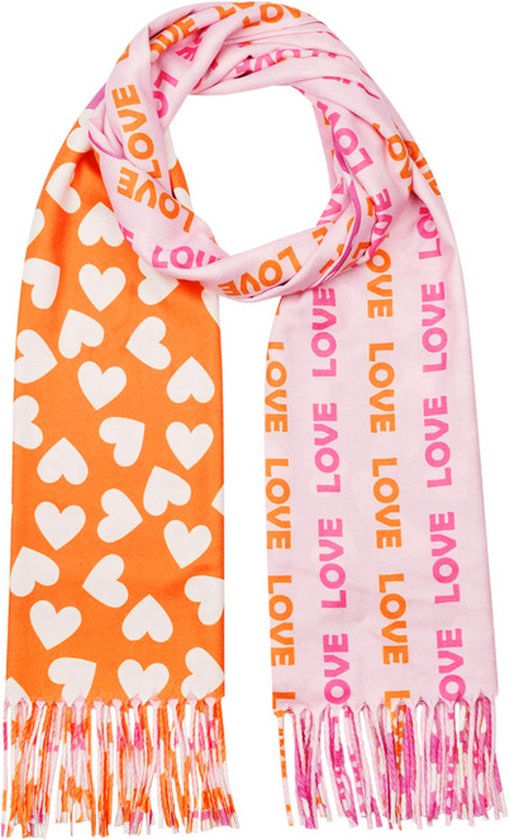 Bijoutheek Sjaal (Fashion) Lots Of Love (68 x 190cm) Oranje