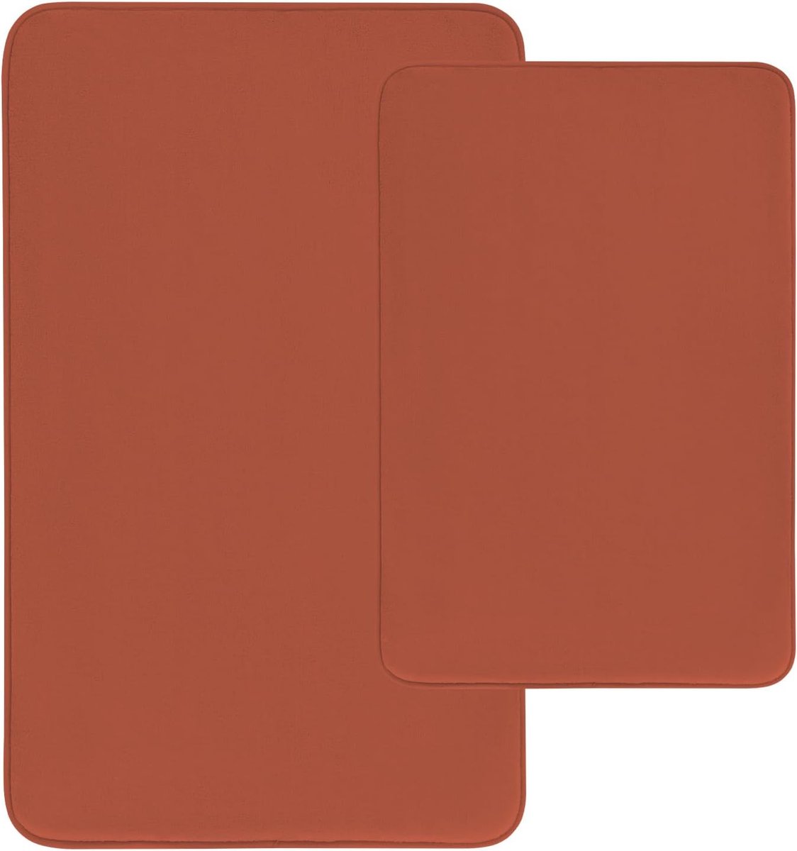 2-delige ultra dikke badmat traagschuim antislip badkamertapijt badmattenset 2-delige douchematten badmattenset badkamerset 40 x 60 cm + 50 x 80 cm, herfstglazuur