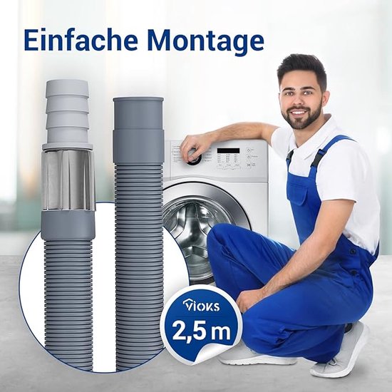 Wasmachine afvoeradapter 45° en voor vaatwasser aansluiting afvoer voor slang met ingang 19-24 mm Geschikt voor sifon met 1 inch buitendraad - garantie 10 jaar - MONTERAL