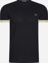 Fred Perry Striped cuff t-shirt - black