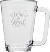 Gegraveerde theeglas 26cl Love is real - valentijnsdag - valentijn