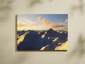 Chlin® - canvas uitzicht 90x60- Snow mountain canvas - schilderij - kamer decoratie accessoires - woonkamer schilderij - woondecoratie huis- woonaccessoires - Cadeau vrouw