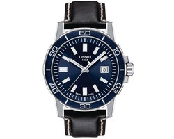 Tissot Supersport Gent T1256101604100 Horloge - Leer - Zwart - Ø 44 mm