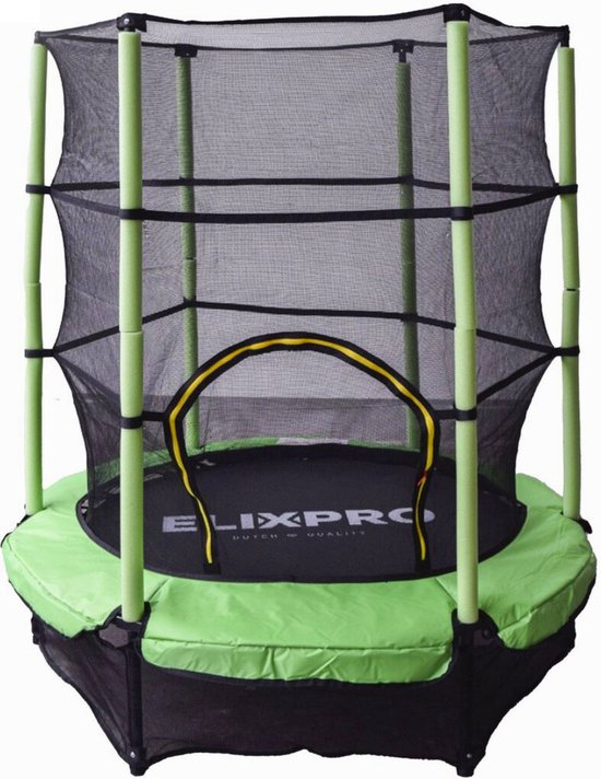 ElixPro Kinder Trampoline - Met veiligheidsnet - Trampoline 140 cm - Groen