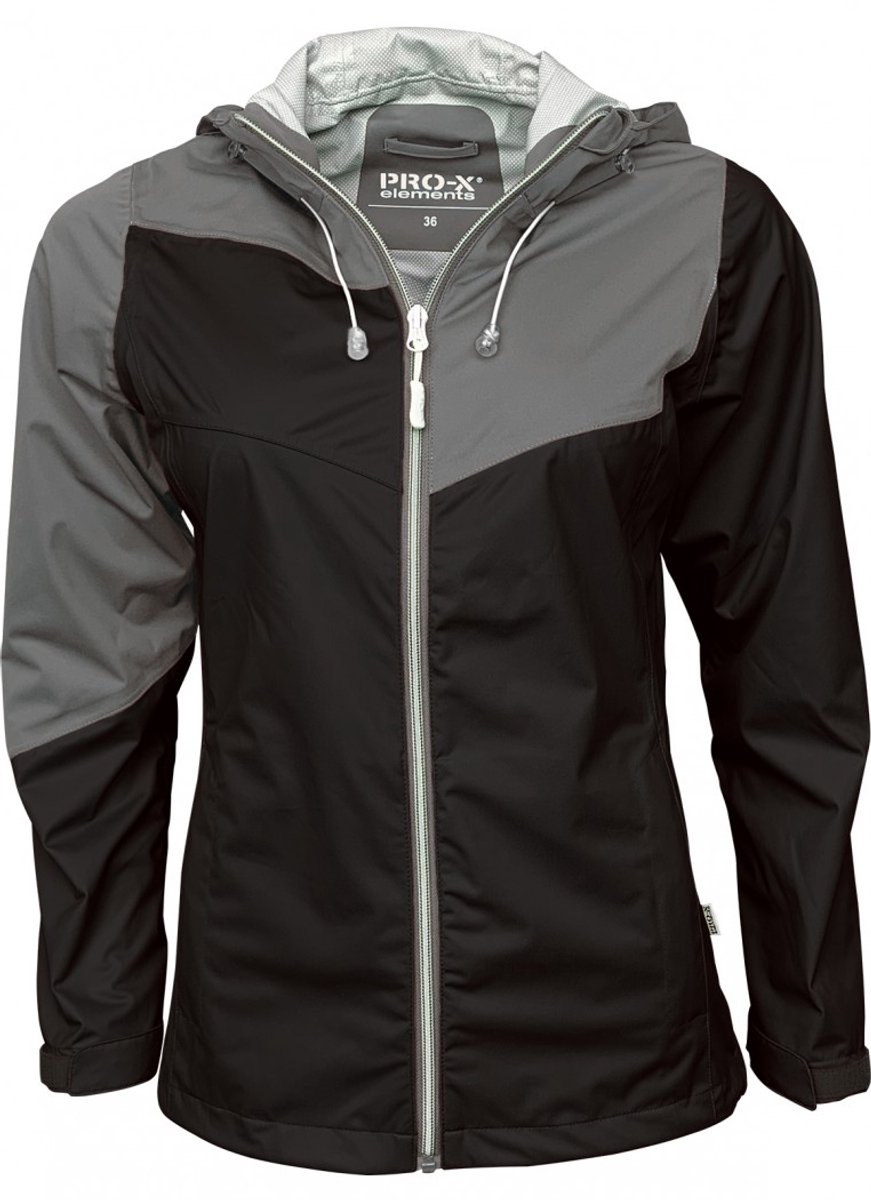 Zwarte 4-way stretch dames regenjas Mirella van Pro-X Elements