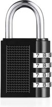 Hangslot - Cijferslot - Hangcijferslot - Met Cijfercode - 80mm - Zwart