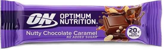 Optimum Nutrition Protein Bars - Nutty Chocolate Caramel Proteine Repen - Vegetarisch - 10 Eiwitrepen (550 gram) van Merkloos — afbeelding 2