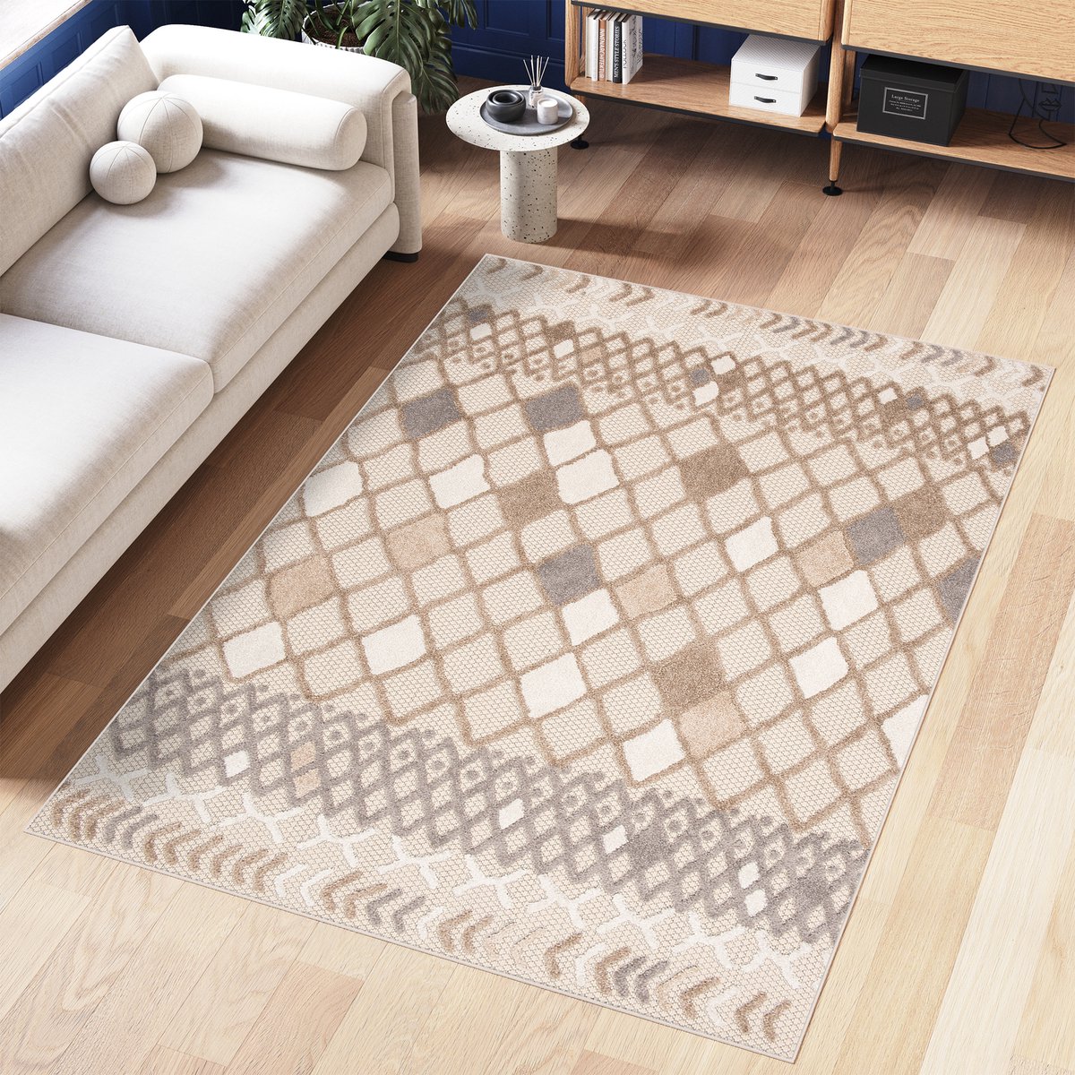 Tapiso Patio Indoor Tapijt Buitenkleed Beige Vloerkleed Tuintapijt Outdoor Maat- 80x150 Bruin Beige 2