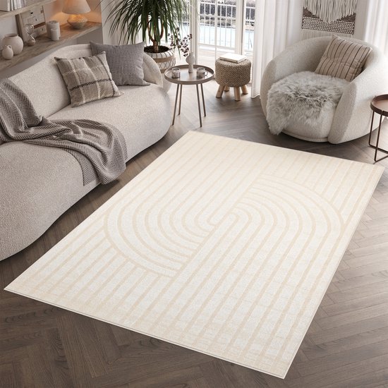 Tapiso Patio Vloerkleed Tuintapijt Outdoor Beige Buitenkleed Kleed Maat- 240x330