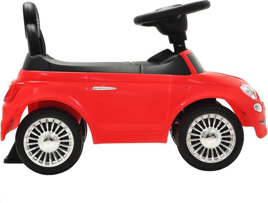 Beroli - Loopauto Fiat 500 - Rood - Stijlvolle Loopauto voor Jonge Avonturiers