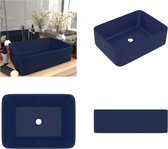 vidaXL Wastafel 41x30x12 cm keramiek mat donkerblauw - Luxe Wasbak - Luxe Wasbakken - Keramische Wastafel - Keramische Wastafels
