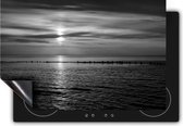 Chefcare Inductie Beschermer Zonsondergang in de Zee - Zwart Wit - 91,6x52,7 cm - Afdekplaat Inductie - Kookplaat Beschermer - Inductie Mat