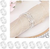 12-Pack Metallic Twined Napkin Rings Serviette Ring Holder for Wedding Party Holiday Banquet Dinner Decoration Silver napkin holder