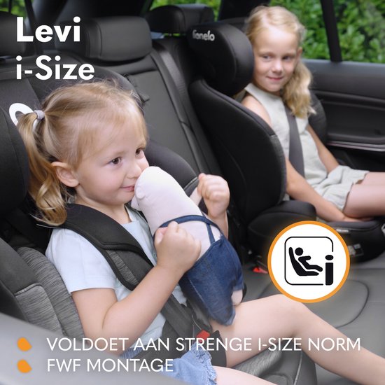 Lionelo Levi - i-Size Autostoeltje - Groep 1-2-3 - 5-punts gordel - 76-150cm 9-36kg - Memory Foam - Versterkte hoofdsteun van LIONELO — afbeelding 3