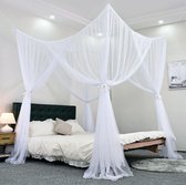 Digead Klamboe, 74,8 × 82,6 × 97,5 inch vierdeurs bed luifel, vierkante hangende muggenluifel voor alle maten bed - wit