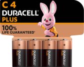 Duracell Plus C-batterijen (4 stuks), 1,5V-alkaline batterijen, MN1400