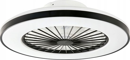 LED Plafondventilator met verlichting 50 cm - CCT Aanpaasbare kleuren- 3000K-5000K Dimbaar met afstandbediening - Zwart