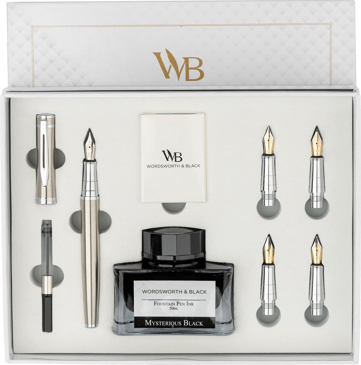Wordsworth and Black Fountain Pen Mini EDC Grüner Taschenstift, Chrom Wordsworth and Black Fountain Pen Mini EDC Grüner Taschenstift, Chrom