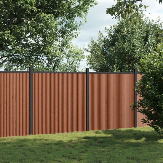 vidaXL-Panneau de clôture-353x186-cm- HKC-marron