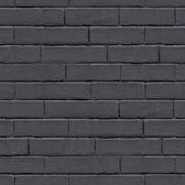 Papier peint Good Vibes Mur de briques noir et gris