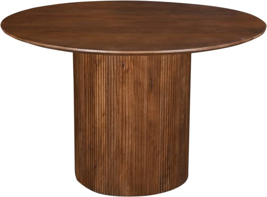 Table à manger Ronde Ø120cm - Bois de Manguier Marron - Jaime - Giga Meubel