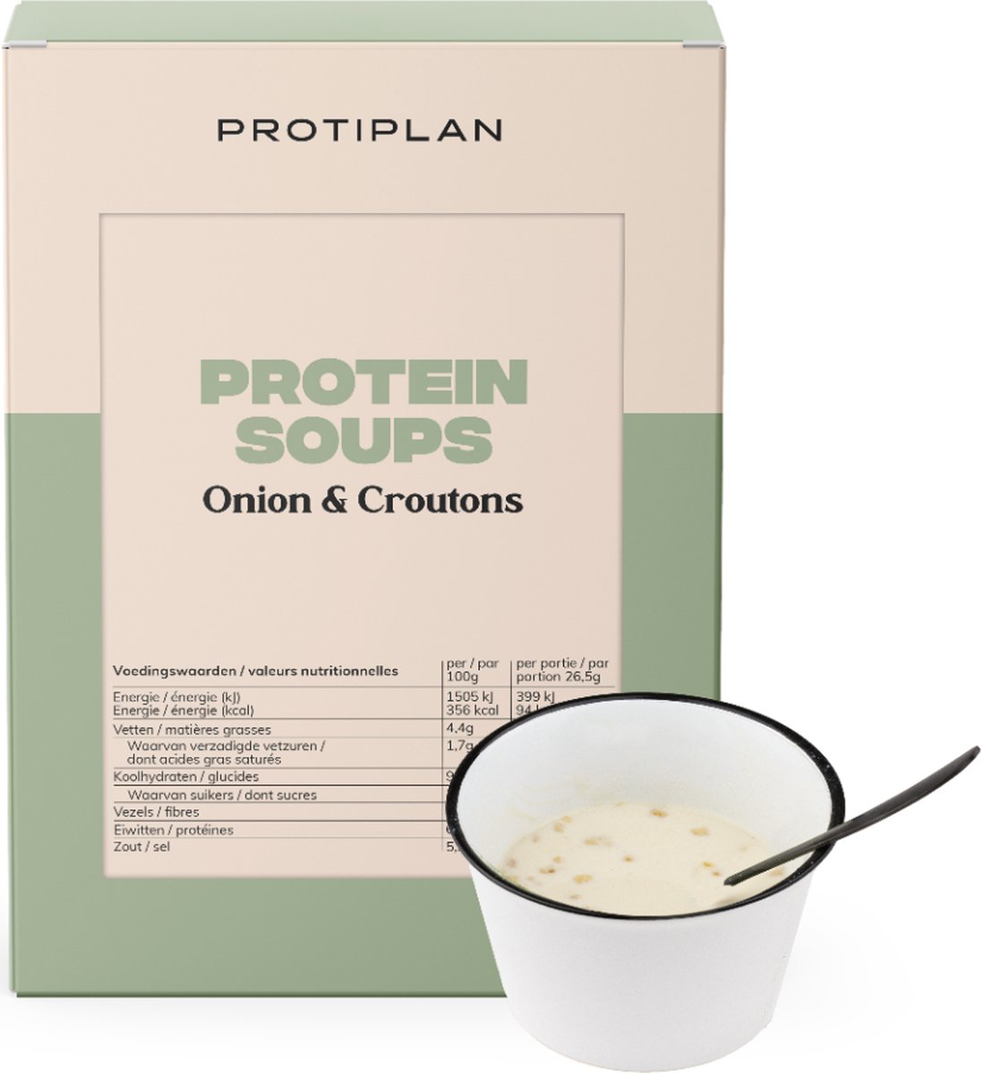 Goedkoopste Protiplan | Uiensoep met Croutons | 7 x 26,5 gram | Eiwitrijk | Afvallen met gezond en lekker eten!