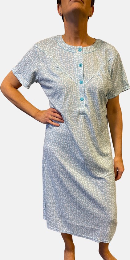 Cocodream Quality - Dames licht blauwe nachthemd - Maat S - Vrouwen - blauw -