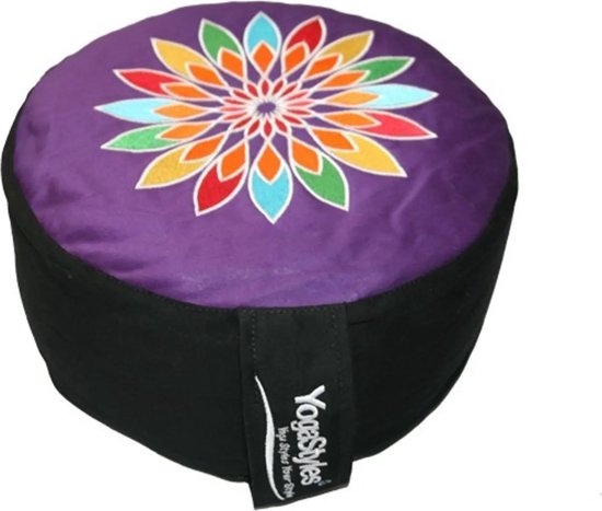 YogaStyles Meditatiekussen Symbolic rainbow met zwart kant van YogaStyles — afbeelding 3