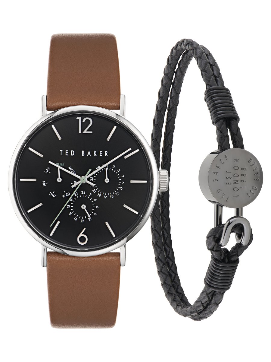 Ted Baker Phylipa Gents Timeless Quartz Analog Watch Case: 100% Stainless Steel | Armband: 100% Leather 41 mm BKGFW2305W0
