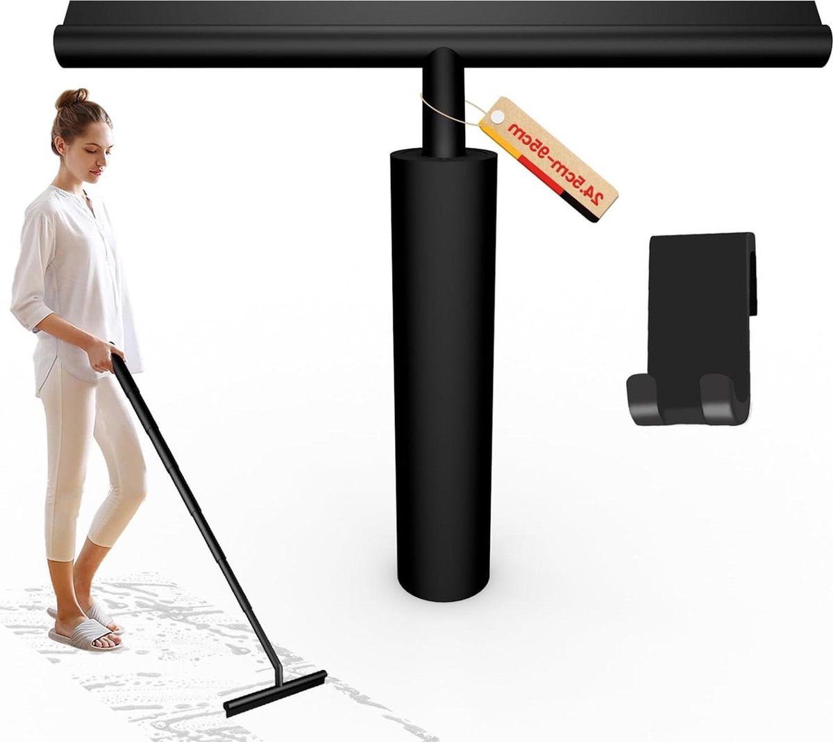 Goedkoopste Uittrekbare Douchewisser zonder boren Raamtrekker voor Douche Spiegels Ramen - Zwart Window wiper